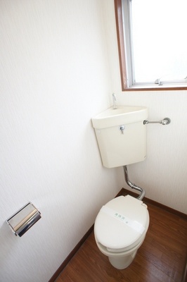 Toilet. Restroom with window suitable for ventilation