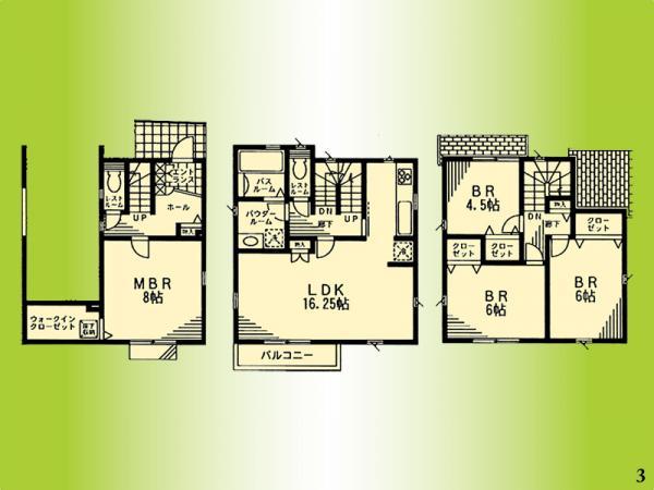 Floor plan. 47,800,000 yen, 4LDK, Land area 70.11 sq m , Building area 105.99 sq m