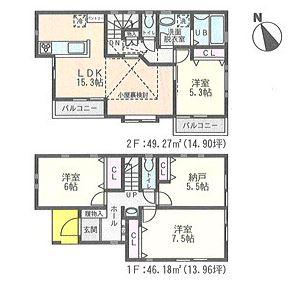 Floor plan. (12), Price 41,300,000 yen, 3LDK+S, Land area 86.43 sq m , Building area 95.45 sq m