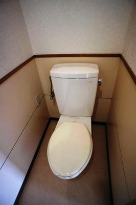 Toilet. A comfortable space in another bus toilet