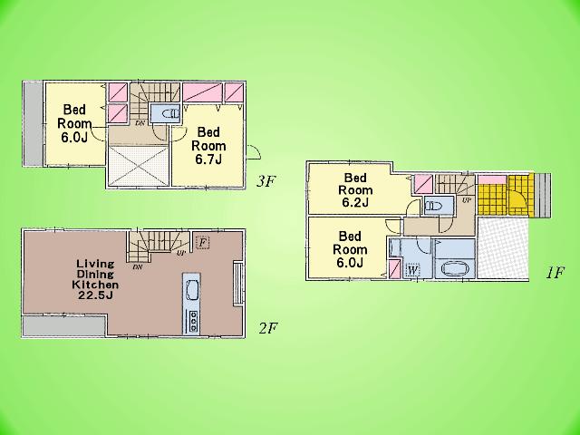 Floor plan. (B Building), Price 41,980,000 yen, 4LDK, Land area 75.62 sq m , Building area 115.51 sq m