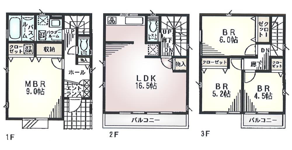 Floor plan. (4 Building), Price 42,800,000 yen, 4LDK, Land area 85.54 sq m , Building area 104.34 sq m