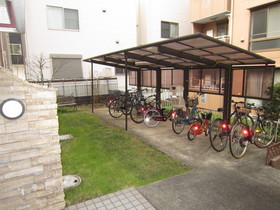 Entrance. Bicycle-parking space