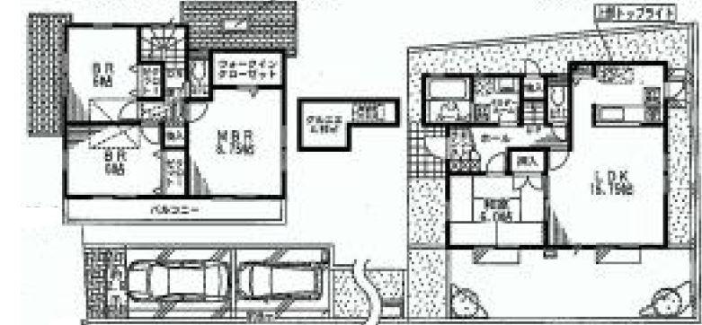 Floor plan. (Building 2), Price 41,800,000 yen, 4LDK, Land area 140.26 sq m , Building area 104.33 sq m