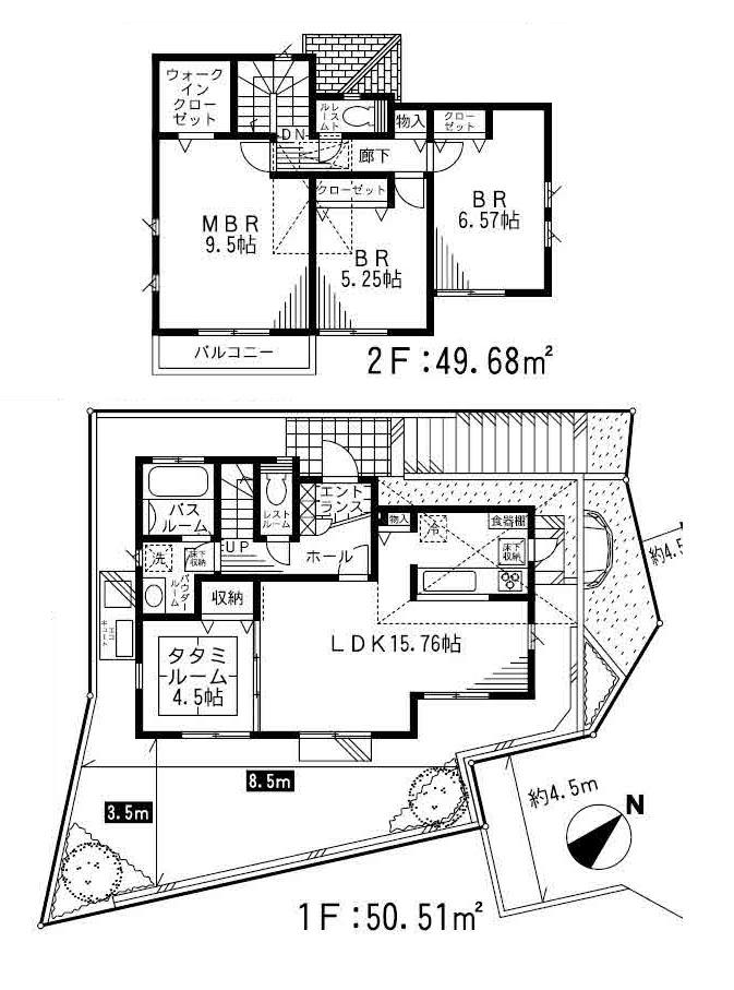 Floor plan. (3 Building), Price 34,800,000 yen, 4LDK, Land area 126.62 sq m , Building area 100.19 sq m