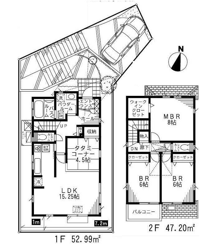 Floor plan. (4 Building), Price 34,800,000 yen, 4LDK, Land area 133.95 sq m , Building area 100.19 sq m
