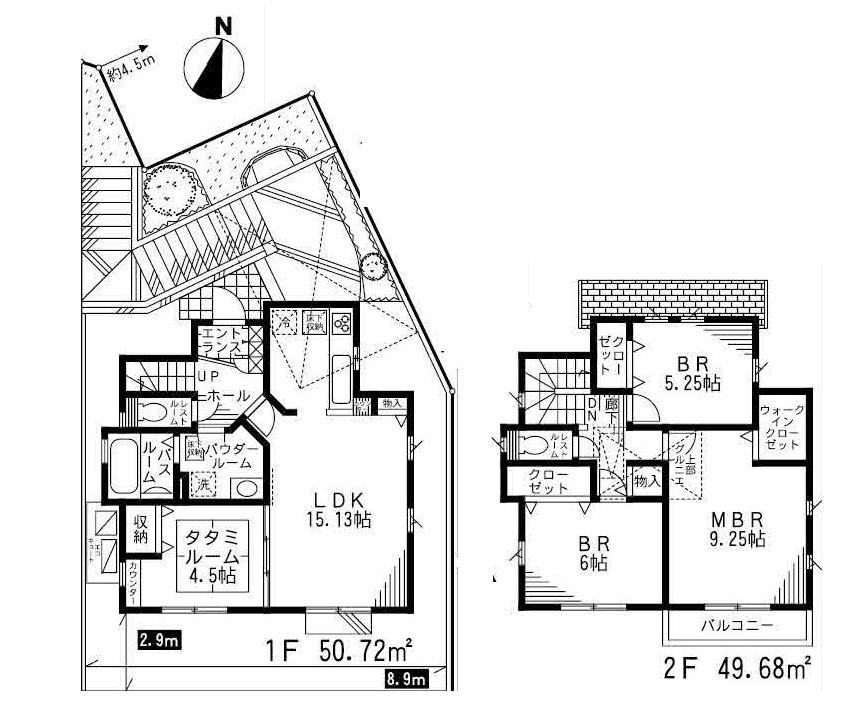 Floor plan. (6 Building), Price 34,800,000 yen, 4LDK, Land area 126.94 sq m , Building area 100.4 sq m