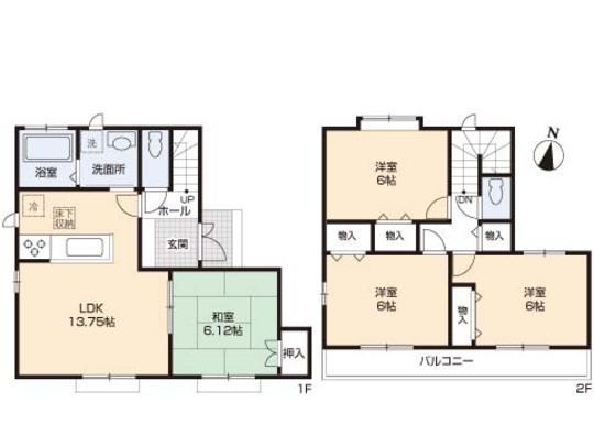 Floor plan. 37,800,000 yen, 4LDK, Land area 125.2 sq m , Building area 89.22 sq m floor plan