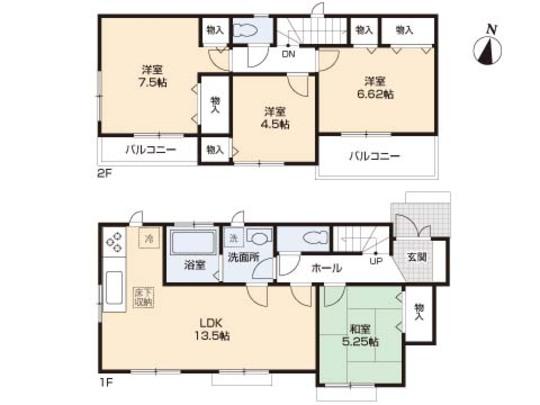 Floor plan. 33,800,000 yen, 4LDK, Land area 125.2 sq m , Building area 89.42 sq m floor plan
