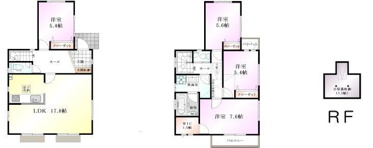 Floor plan. (8 Building), Price 35,800,000 yen, 4LDK, Land area 126.31 sq m , Building area 100.64 sq m