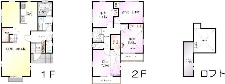 Floor plan. (12 Building), Price 39,300,000 yen, 4LDK, Land area 126 sq m , Building area 100.48 sq m