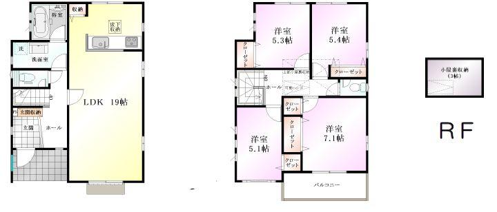 Floor plan. (10 Building), Price 37,800,000 yen, 4LDK, Land area 126.33 sq m , Building area 100.6 sq m