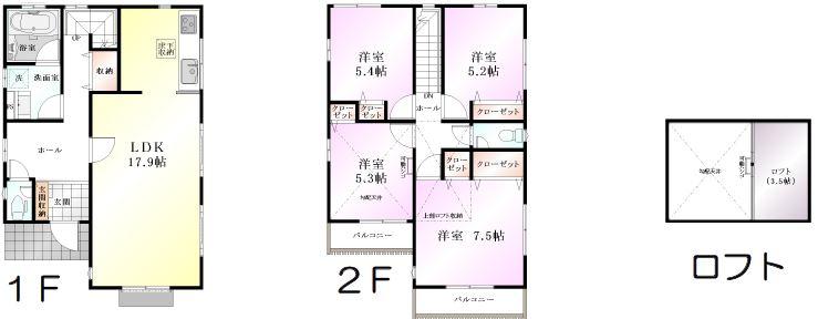 Floor plan. (13 Building), Price 40,800,000 yen, 4LDK, Land area 125.98 sq m , Building area 100.4 sq m