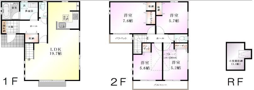 Floor plan. (15 Building), Price 34,300,000 yen, 4LDK, Land area 125.61 sq m , Building area 100.1 sq m
