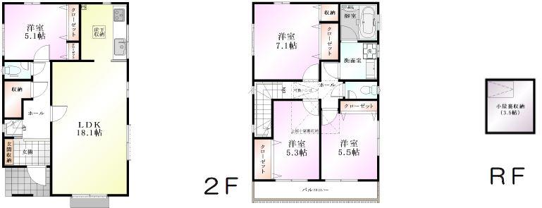 Floor plan. (21 Building), Price 38,300,000 yen, 4LDK, Land area 125.55 sq m , Building area 100.24 sq m