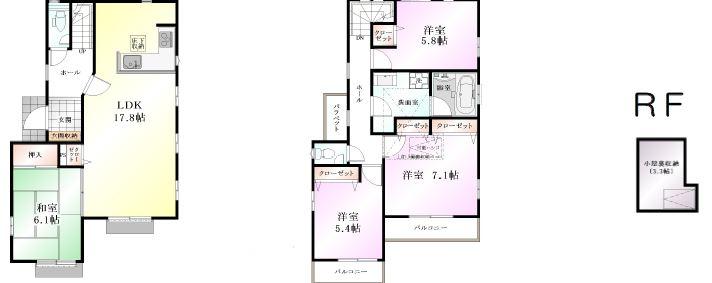 Floor plan. (32 Building), Price 35,300,000 yen, 4LDK, Land area 125.67 sq m , Building area 100.46 sq m