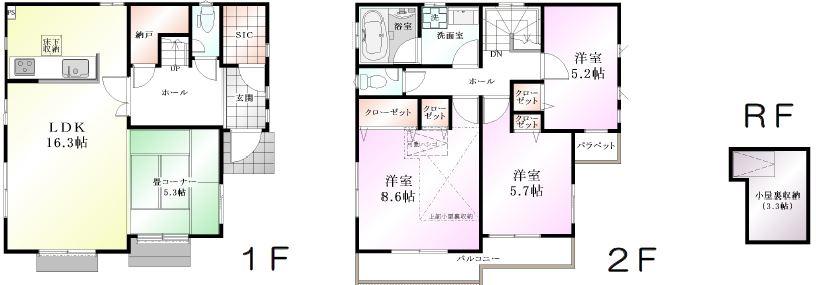 Floor plan. (35 Building), Price 37,800,000 yen, 4LDK+S, Land area 125.56 sq m , Building area 100.44 sq m