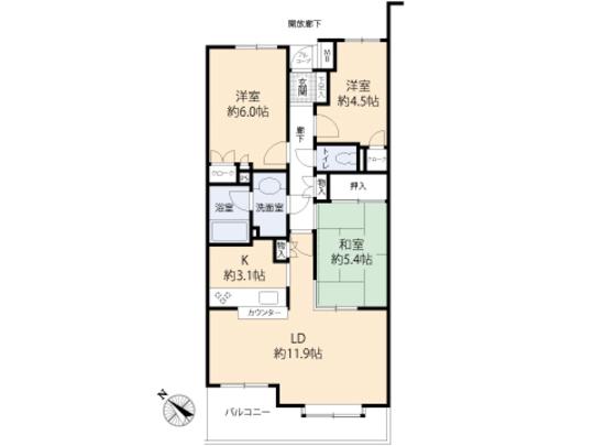 Floor plan. 3LDK, Price 25,800,000 yen, Footprint 67.8 sq m , Balcony area 8.75 sq m floor plan
