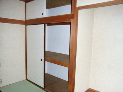 Living and room. Old-fashioned closet type is excellent storage capacity