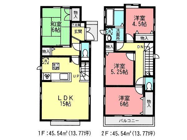 Floor plan. 43,800,000 yen, 4LDK, Land area 109.57 sq m , Building area 91.08 sq m floor plan