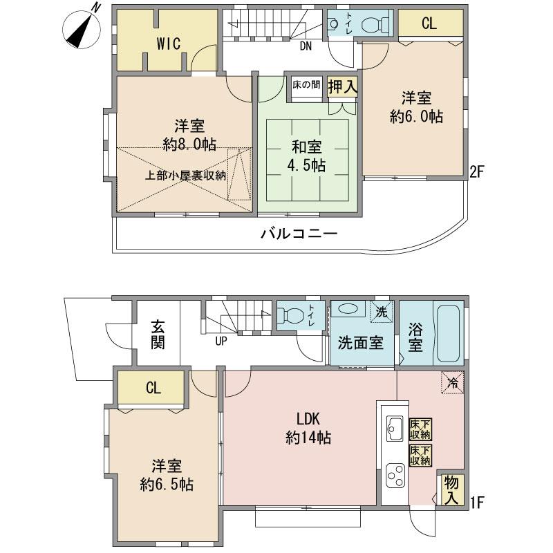 Floor plan. 41,800,000 yen, 4LDK, Land area 125.14 sq m , Building area 98.54 sq m floor plan