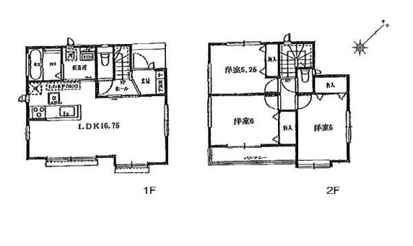 Floor plan. 39,800,000 yen, 3LDK, Land area 122.03 sq m , Building area 36.91 sq m
