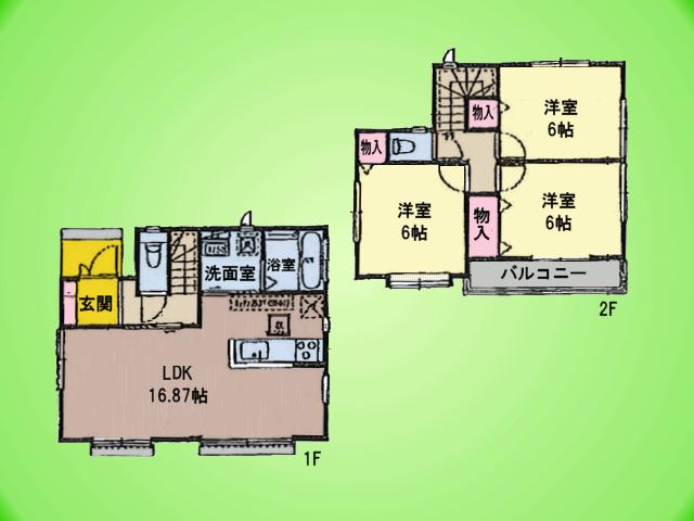 Floor plan. (D Building), Price 39,800,000 yen, 3LDK, Land area 122.49 sq m , Building area 82.18 sq m