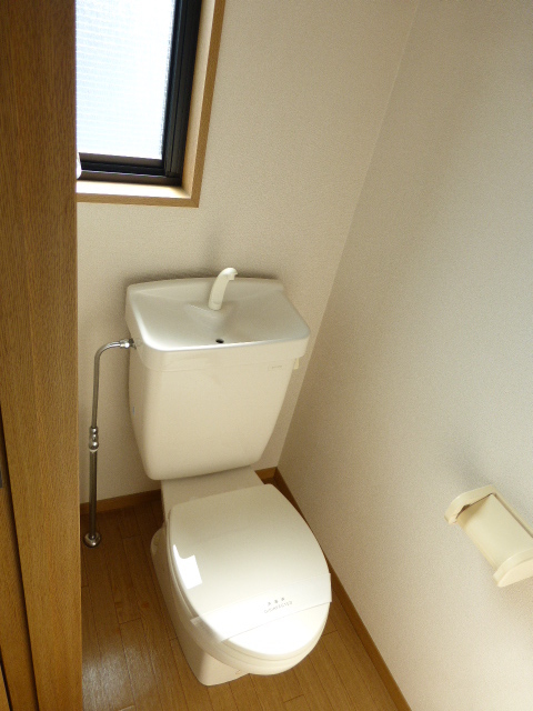 Toilet. Window with toilet