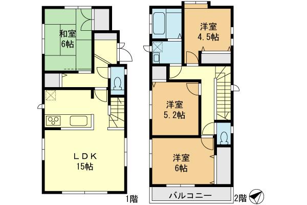 Floor plan. (A Building), Price 43,800,000 yen, 4LDK, Land area 109.57 sq m , Building area 91.08 sq m