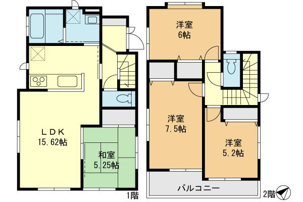 Floor plan. (B Building), Price 43,800,000 yen, 4LDK, Land area 110.17 sq m , Building area 92.11 sq m