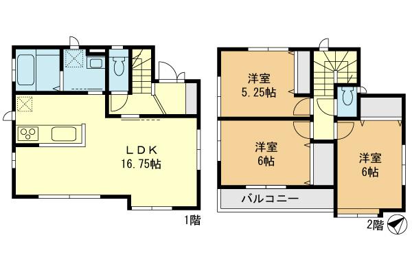 Floor plan. (C Building), Price 39,800,000 yen, 3LDK, Land area 121.82 sq m , Building area 80.73 sq m