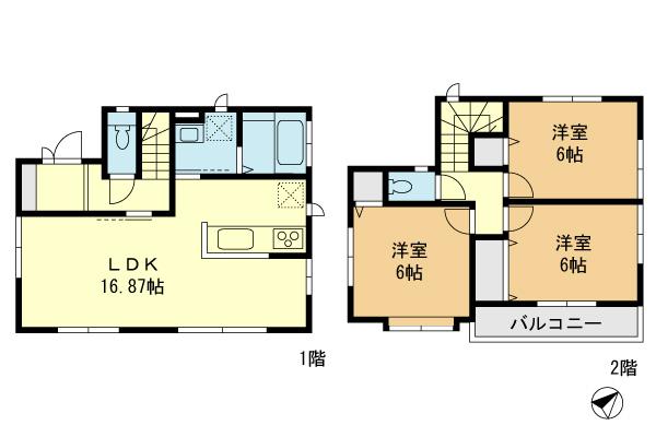 Floor plan. (D Building), Price 39,800,000 yen, 3LDK, Land area 122.29 sq m , Building area 82.18 sq m