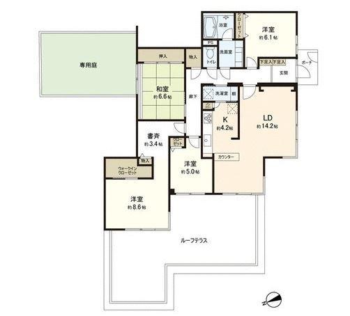 Floor plan. 4LDK, Price 35,800,000 yen, Footprint 111.37 sq m , Balcony area 37.49 sq m