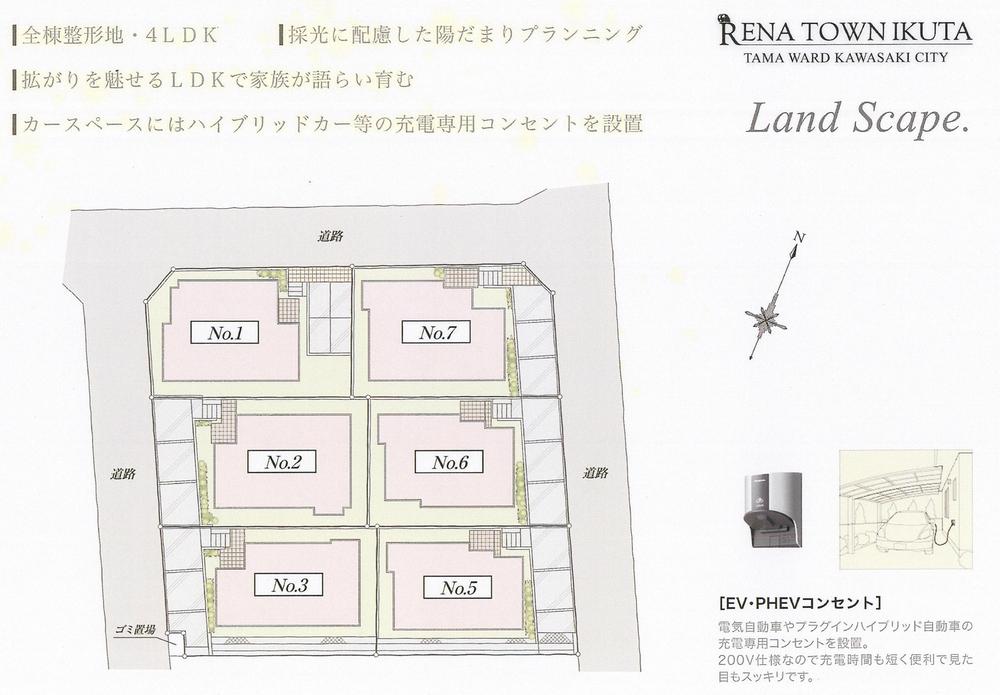 Compartment figure. 46,380,000 yen, 4LDK, Land area 111.12 sq m , Building area 99.77 sq m all six buildings newly built condominiums
