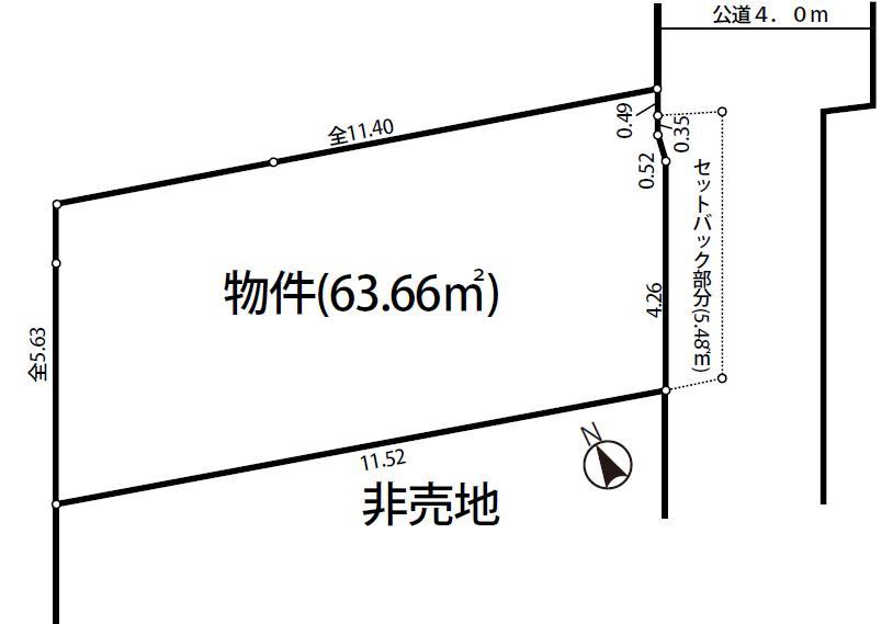 Compartment figure. Land price 22,800,000 yen, Land area 63.66 sq m topographic map