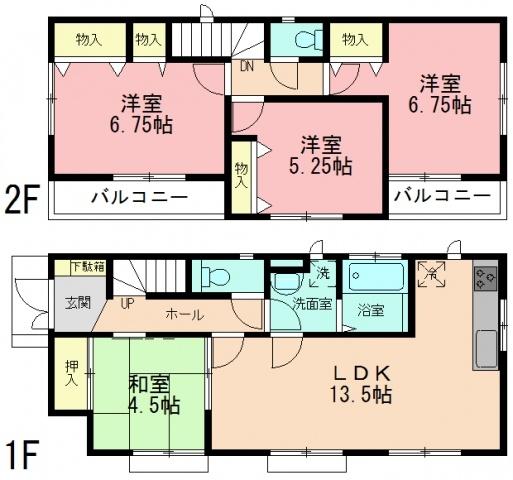 Floor plan. 31,800,000 yen, 4LDK, Land area 125.2 sq m , Building area 88.18 sq m