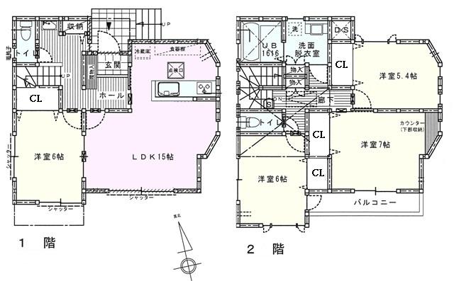 Floor plan. (1 Building), Price 43,800,000 yen, 4LDK, Land area 88.56 sq m , Building area 102.23 sq m