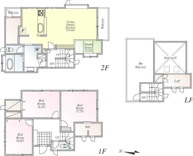 Floor plan. (C Building), Price 53,800,000 yen, 4LDK, Land area 131.98 sq m , Building area 105.74 sq m