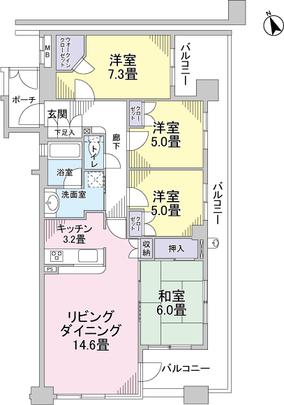 Floor plan. 5 floor, Per southeast angle room, Sunshine ・ Good view. There is no room on the upper floor