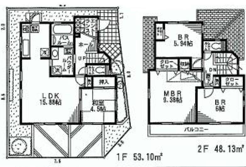 Floor plan. (6 Building), Price 45,800,000 yen, 4LDK, Land area 101.29 sq m , Building area 101.23 sq m
