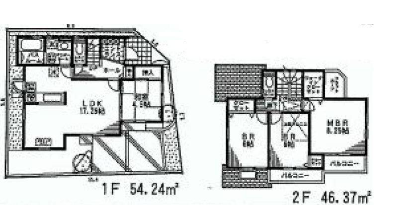 Floor plan. (1 Building), Price 42,800,000 yen, 4LDK, Land area 101.42 sq m , Building area 100.61 sq m