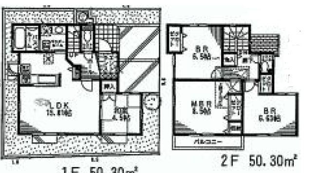 Floor plan. (Building 2), Price 39,800,000 yen, 4LDK, Land area 102.05 sq m , Building area 100.6 sq m
