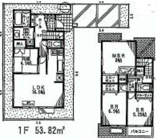 Floor plan. (3 Building), Price 40,800,000 yen, 4LDK, Land area 109.84 sq m , Building area 100.19 sq m