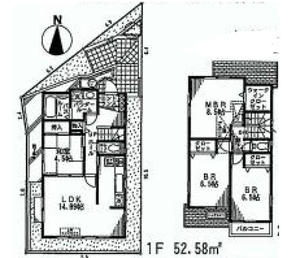 Floor plan. (4 Building), Price 42,800,000 yen, 4LDK, Land area 105.91 sq m , Building area 101.43 sq m
