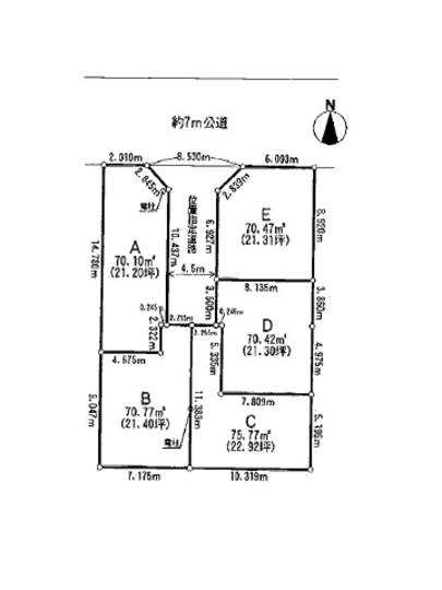 Compartment figure. Land price 33,800,000 yen, Land area 70.77 sq m compartment view