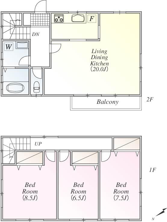 Floor plan. 29,800,000 yen, 3LDK, Land area 124.56 sq m , Building area 99.08 sq m