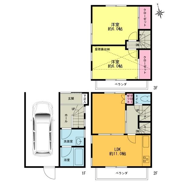 Floor plan. 21.9 million yen, 2LDK, Land area 39.38 sq m , Building area 69.84 sq m