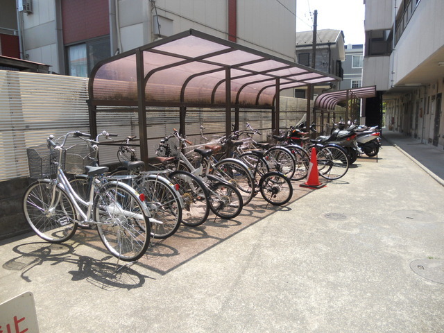 Entrance. Bicycle-parking space