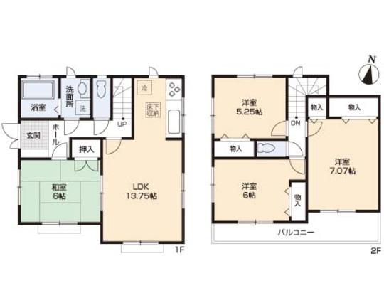 Floor plan. 34,800,000 yen, 4LDK, Land area 125.23 sq m , Building area 92.53 sq m floor plan