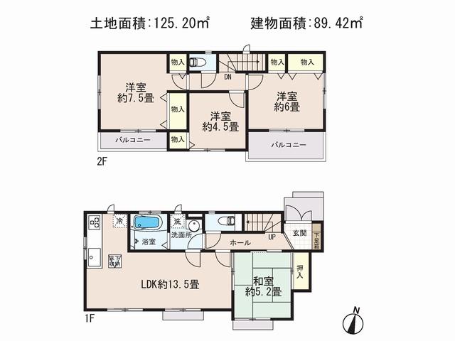 Floor plan. (C Building), Price 33,800,000 yen, 4LDK, Land area 125.2 sq m , Building area 89.22 sq m